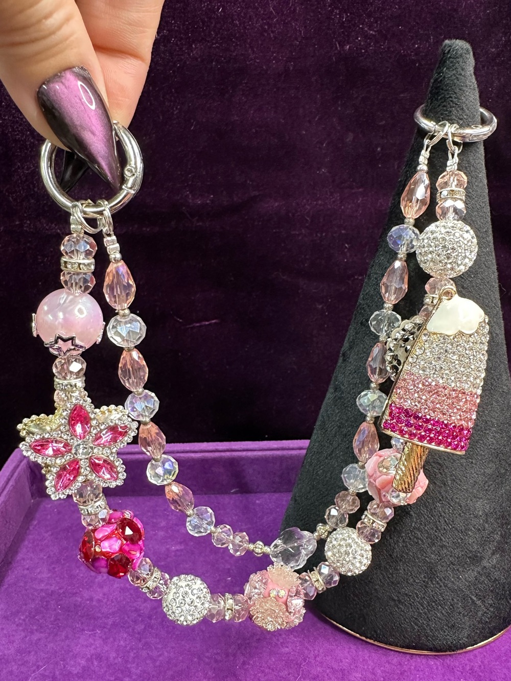 Fancy Handmade Double Chain — Crystal & Rhinestone